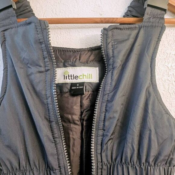 Kids Snow Bib Overalls w/ Leg pocket: Grey Size Small: Unisex Snowsuit Coveralls - Picture 4 of 7